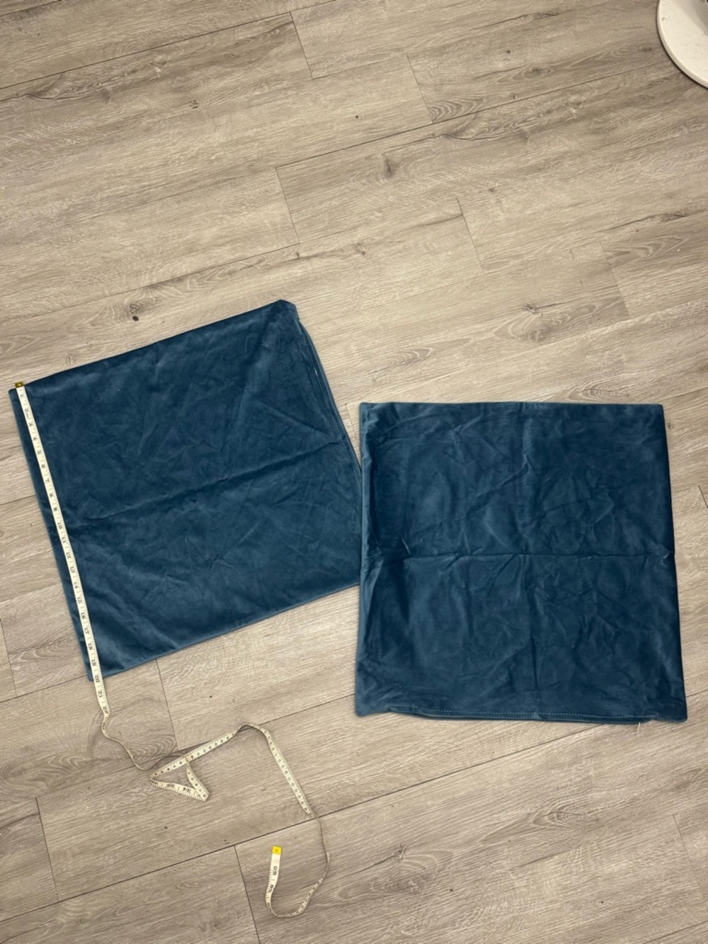 Set of 2 Blue Velvet Pillow Covers 20x20 Soft Decorative Cushion Covers